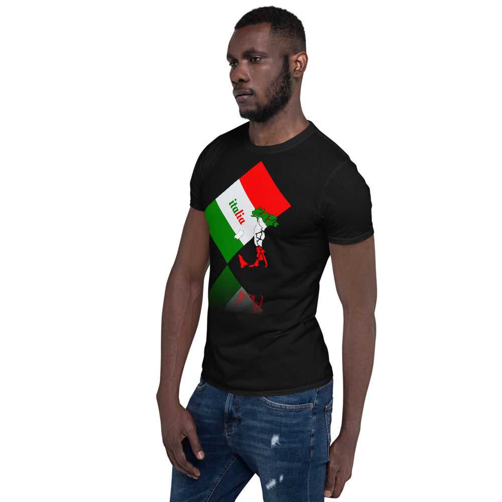 Short-Sleeve Elegant Italia - Italy Flag And Map Unisex Softstyle T-Shirt TeeSpect