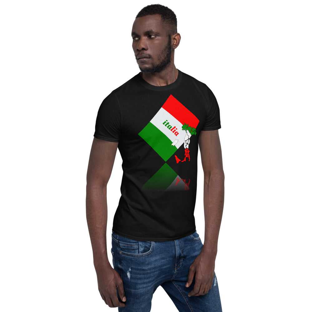 Short-Sleeve Elegant Italia - Italy Flag And Map Unisex Softstyle T-Shirt TeeSpect