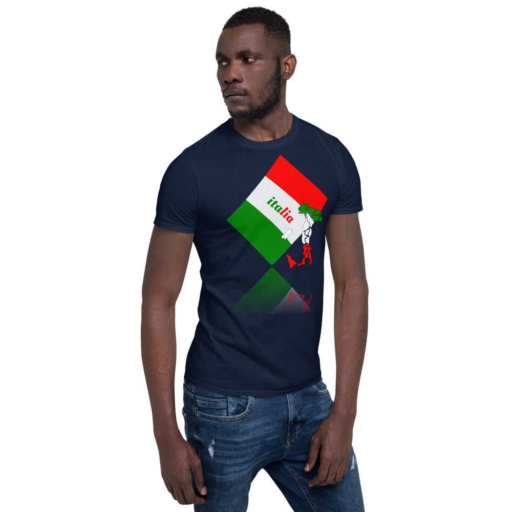 Short-Sleeve Elegant Italia - Italy Flag And Map Unisex Softstyle T-Shirt TeeSpect