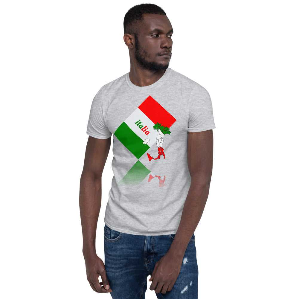 Short-Sleeve Elegant Italia - Italy Flag And Map Unisex Softstyle T-Shirt TeeSpect
