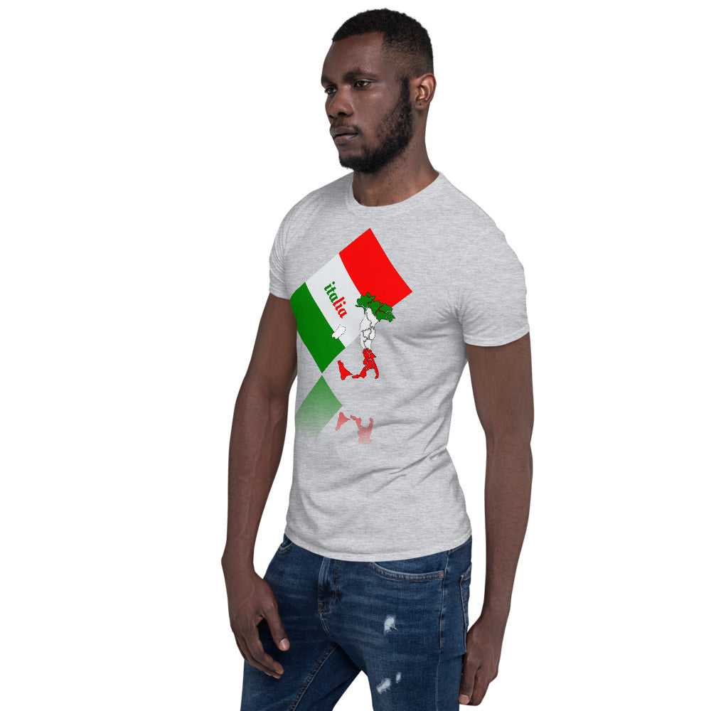 Short-Sleeve Elegant Italia - Italy Flag And Map Unisex Softstyle T-Shirt TeeSpect