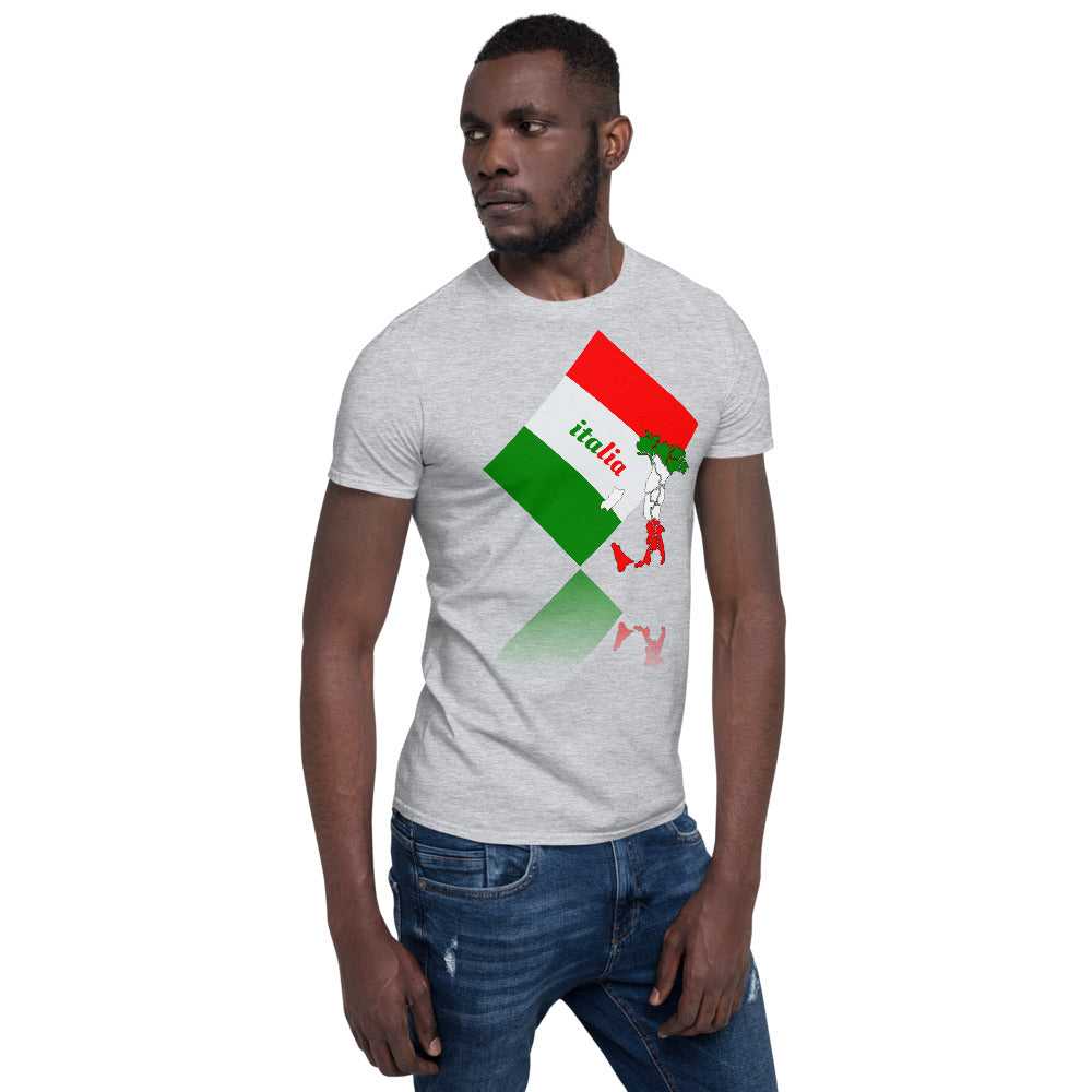 Short-Sleeve Elegant Italia - Italy Flag And Map Unisex Softstyle T-Shirt TeeSpect