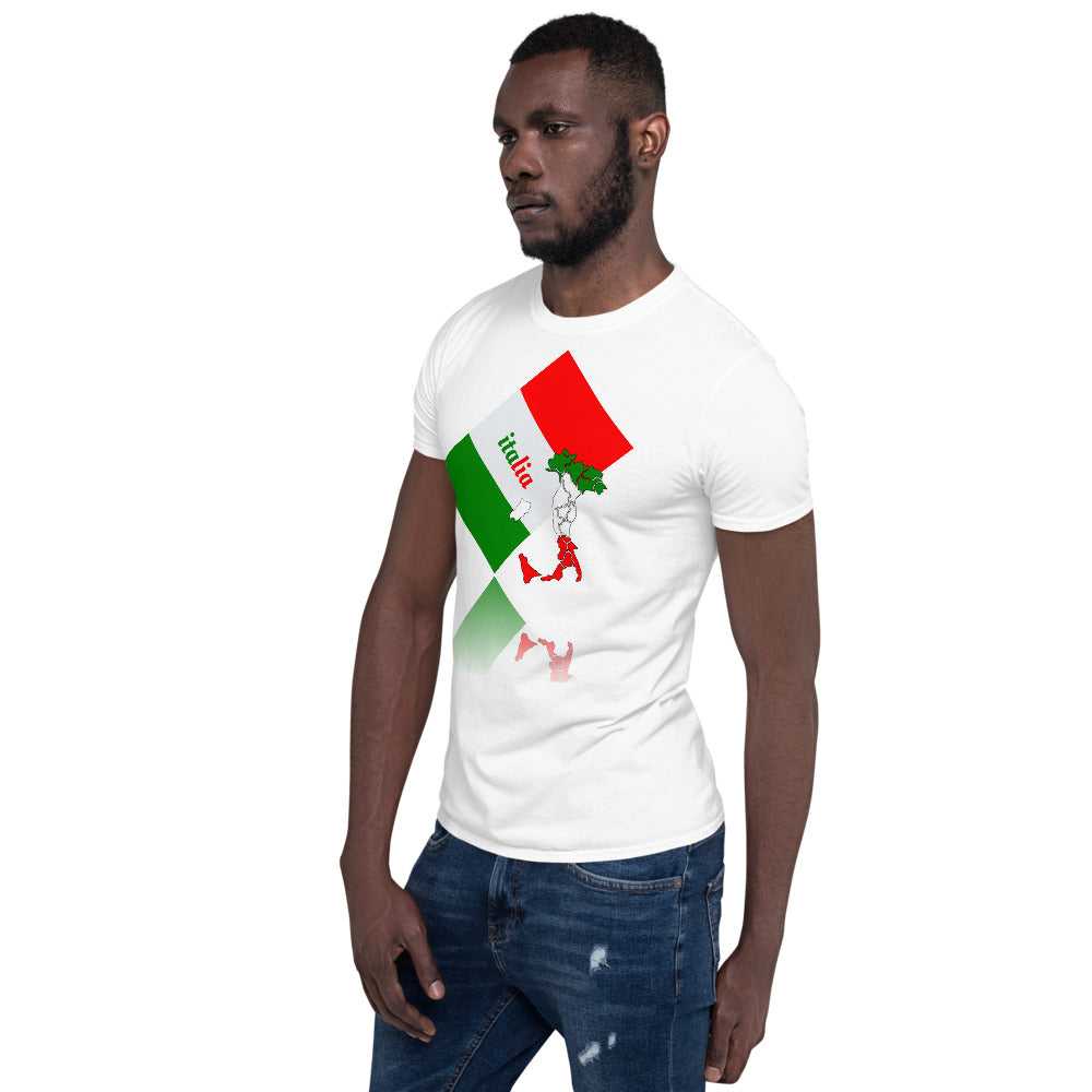 Short-Sleeve Elegant Italia - Italy Flag And Map Unisex Softstyle T-Shirt TeeSpect