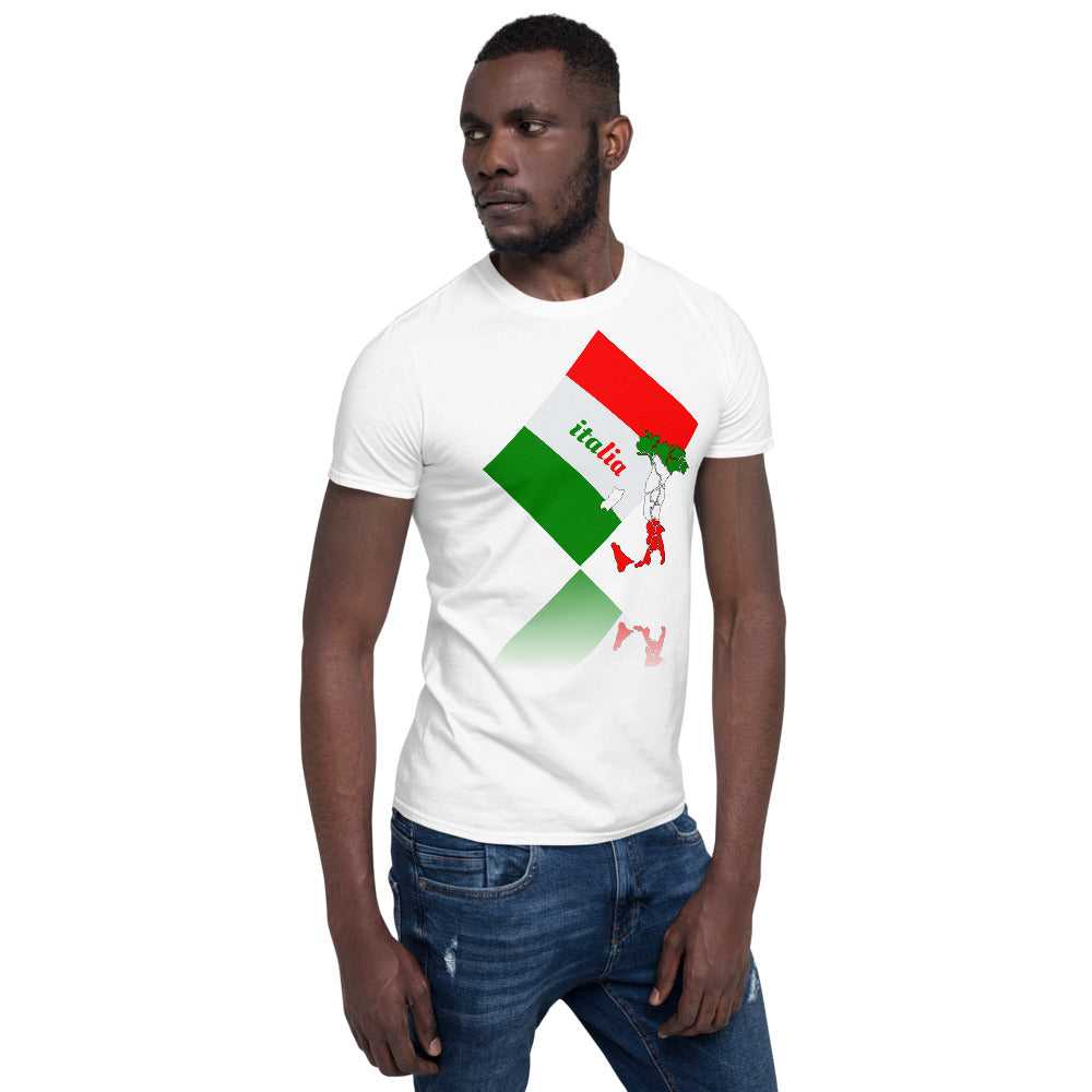 Short-Sleeve Elegant Italia - Italy Flag And Map Unisex Softstyle T-Shirt TeeSpect