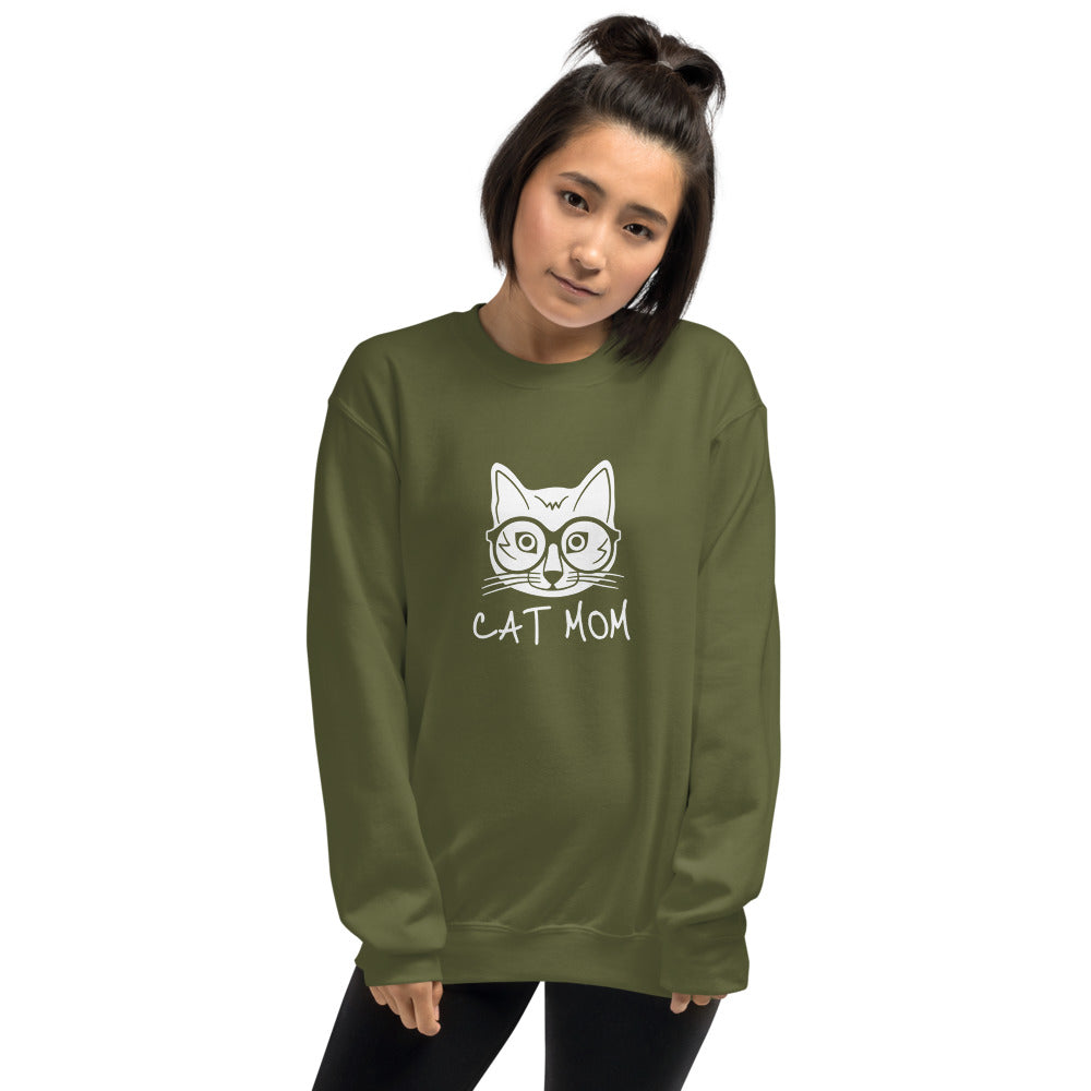Cat Mom Unisex Crew Neck Sweatshirt TeeSpect