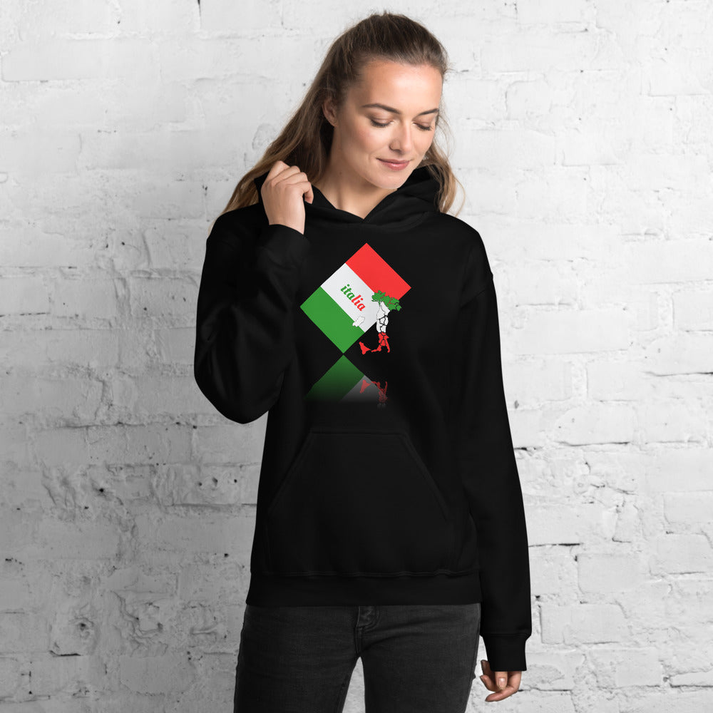 Elegant Italia - Italy Flag And Map Unisex Soft Feel Heavy Blend Hoodie TeeSpect
