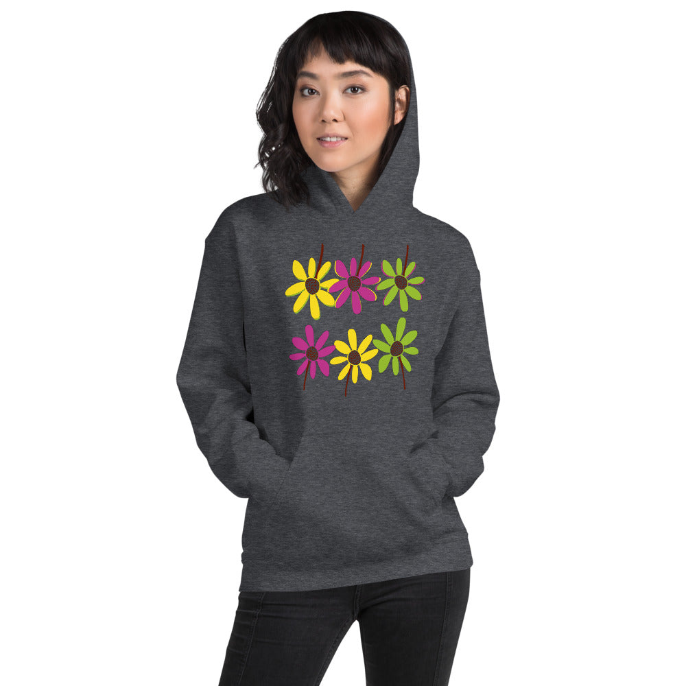 Colourful Hand Drawn Flower Petals Unisex Heavy Blend Hoodie Sweatshirt TeeSpect