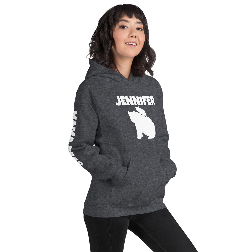 Custom Name Bold Mama Bear Personalized Unisex Heavy Blend Hoodie | Gildan 18500 TeeSpect