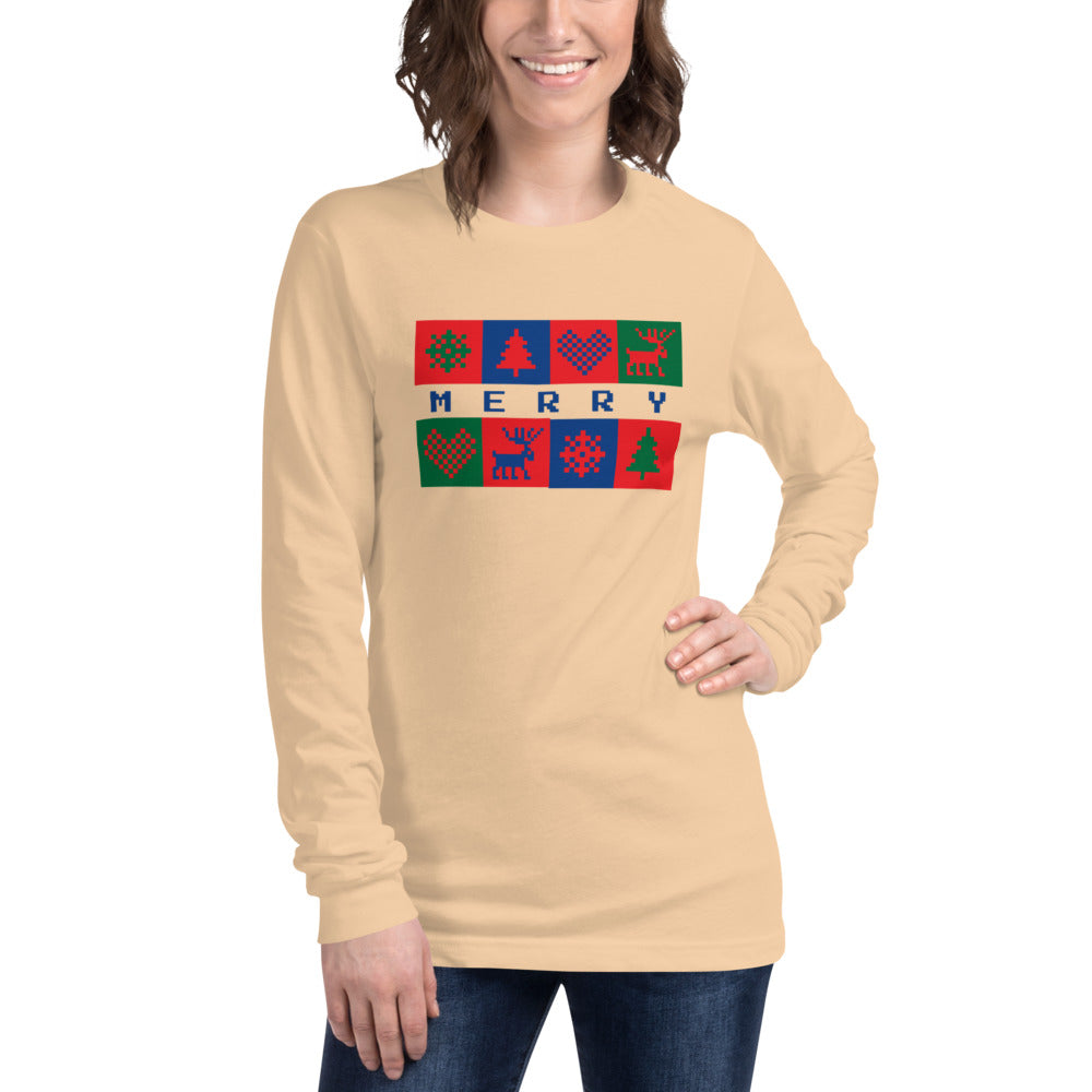 Merry Box Unisex Long Sleeve Tee - Bella + Canvas 3501 TeeSpect